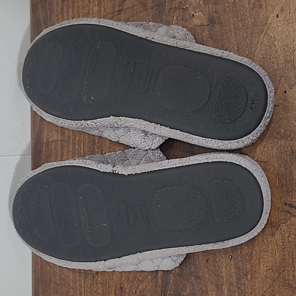 EUC Acorn Classic Spa Grey Quilted Slip On Clog Slipper Women's sz 6.5-7.5 - Picture 8 of 10